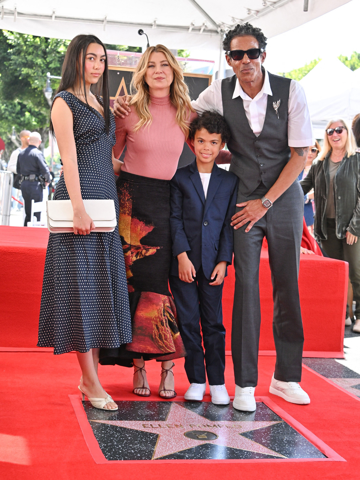 Ellen Pompeo and family at Hollywood walk of fame ceremony