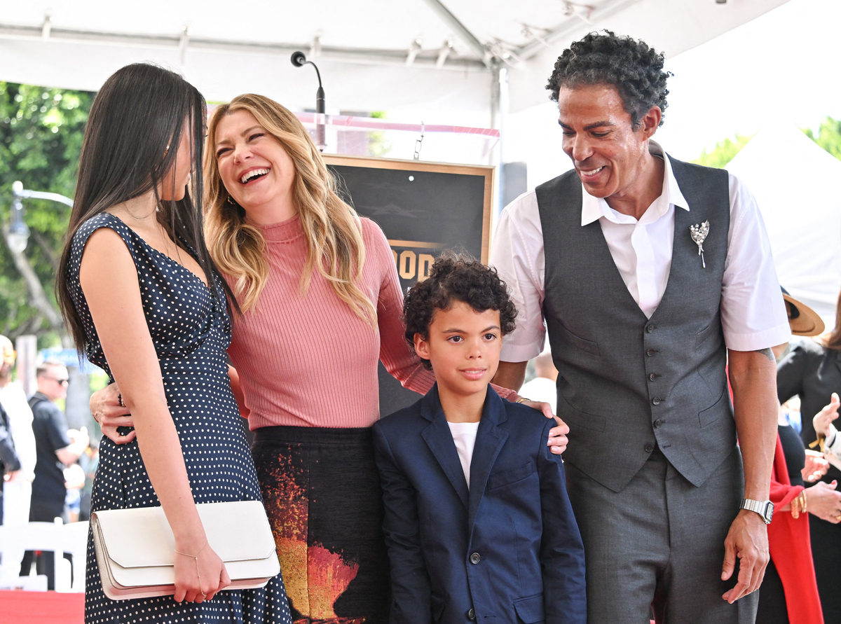 Ellen Pompeo and family at Hollywood walk of fame ceremony
