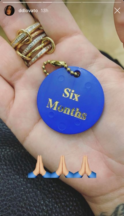 Demi Lovato Six Month Sobriety Chip