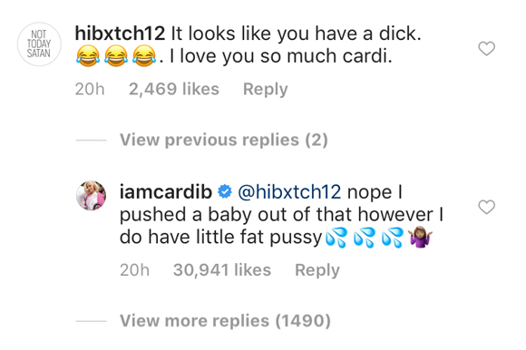 Cardi B Claps Back At Troll Who Says 'It Looks Like' She Has 'A D**k ...