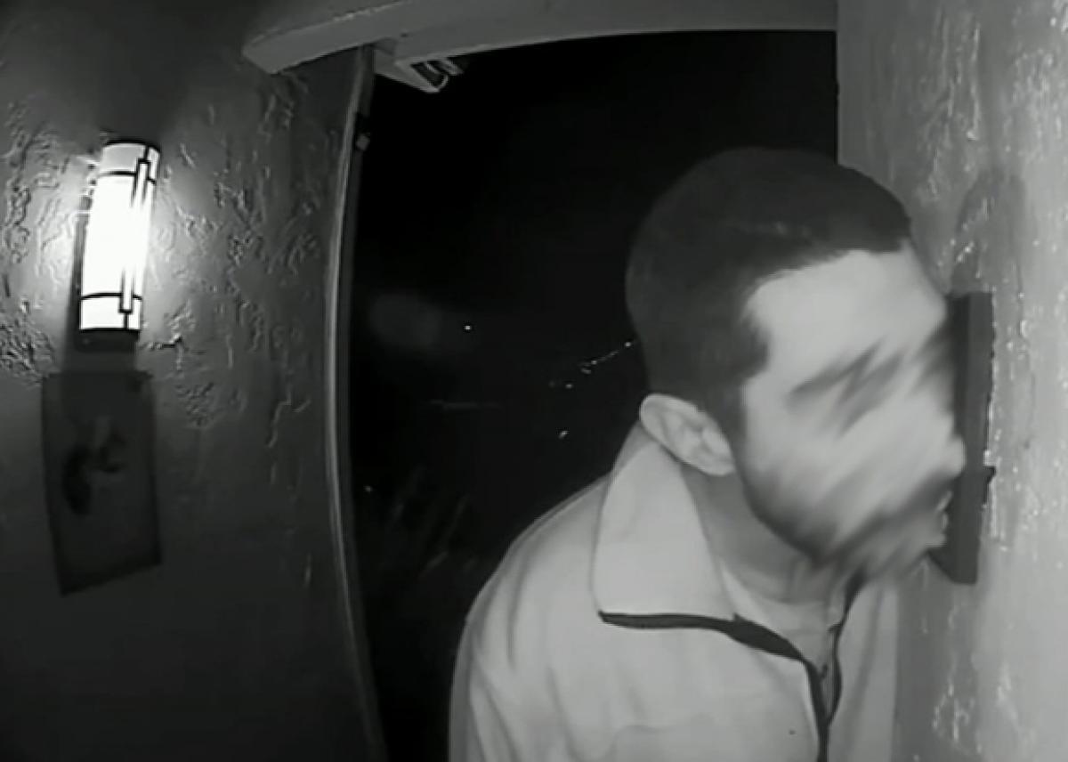 Prowler Caught On Camera Licking A Doorbell For 3 HOURS! - Perez Hilton