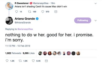 Ariana Grande Grammys Twitter Rant