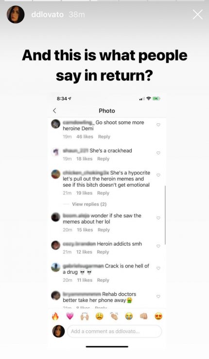 Demi Lovato 21 Savage Instagram Story