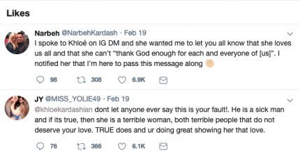 Khloe Kardashian is speaking to fans about Tristan and Jordyn
