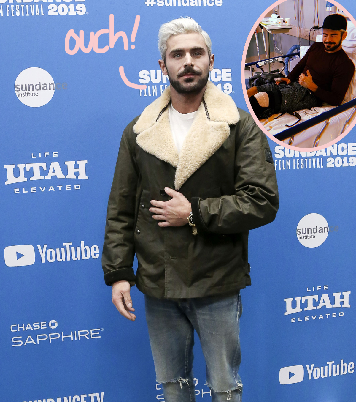 Zac Efron Injury Torn ACL Instagram