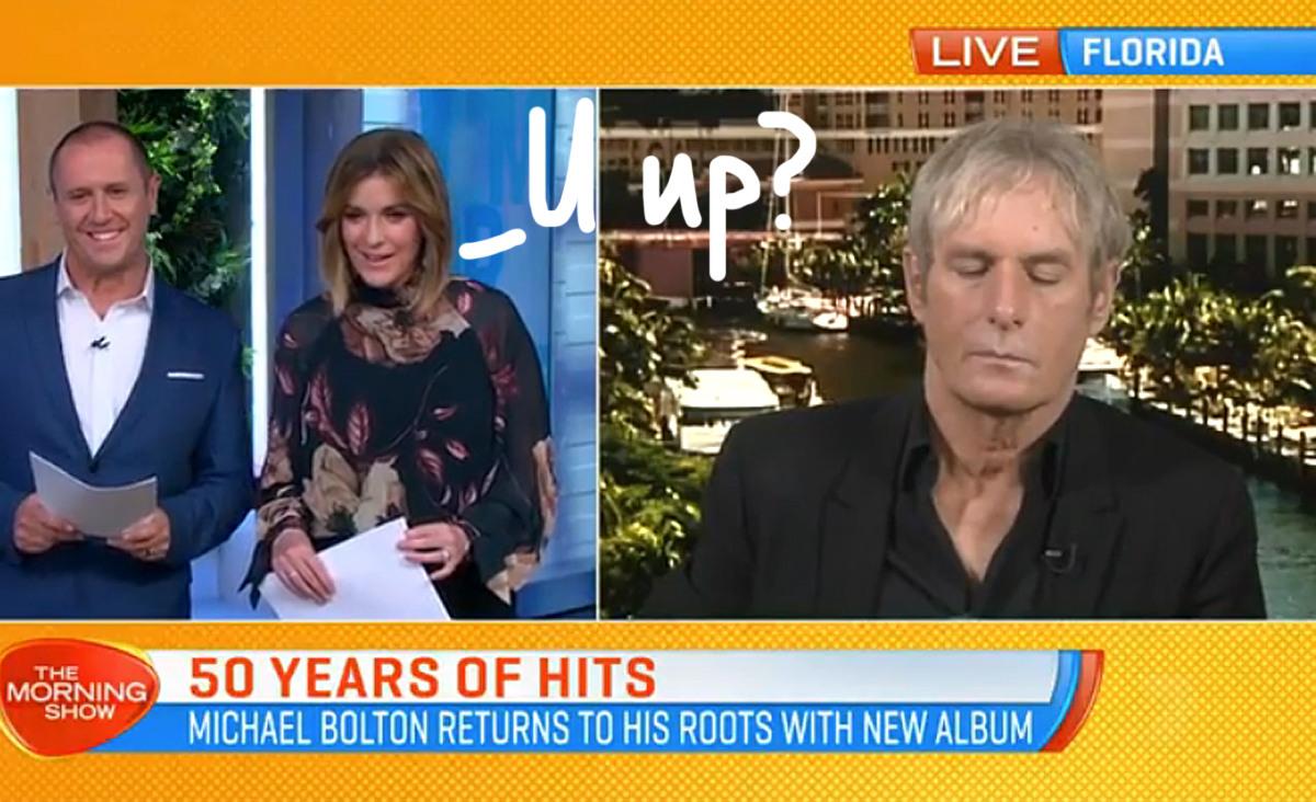 Michael Bolton Wants You To Know He Was Not Caught Sleeping During Live Tv Interview Perez Hilton