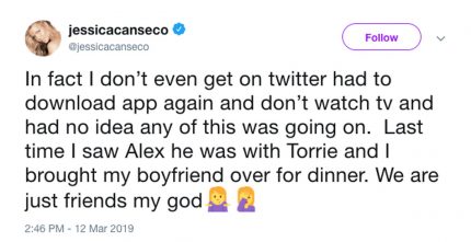 Jose Canseco's Ex-Wife Jessica Denies A-Rod Affair on Twitter