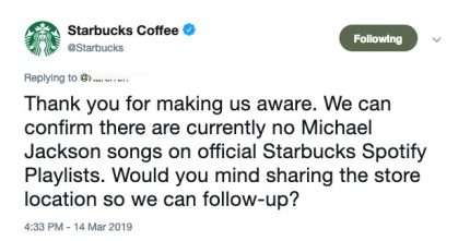 Starbucks Is The Latest Brand To Distance Themselves From Michael Jackson Following Leaving Neverland Doc Perez Hilton