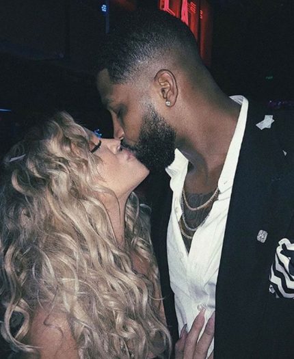 Khloe Kardashian and Tristan Thompson kiss