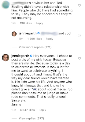 jennie garth responds to instagram comments about luke perry