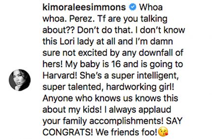 Kimora Lee Simmons responds to Lori Loughlin shade on Instagram