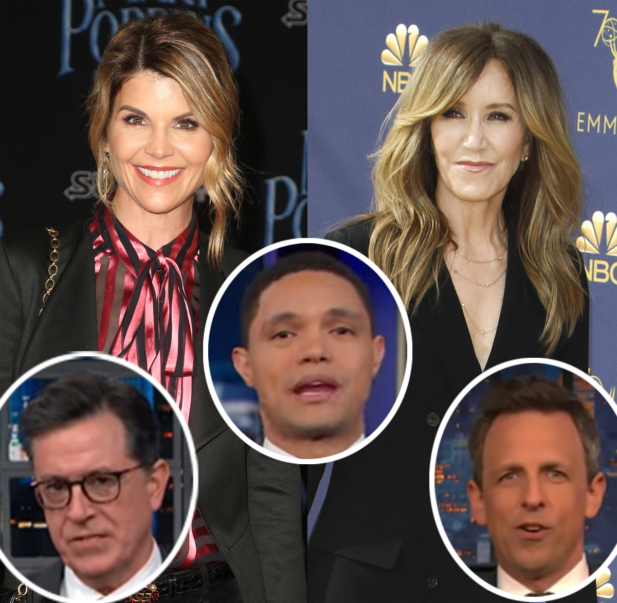 Late night hosts roast Lori Loughlin and Felicity Huffman's college bribery scandal.