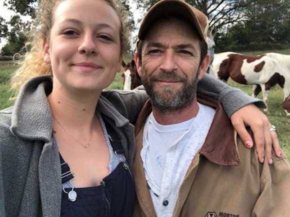 luke and sophie perry smile in a selfie