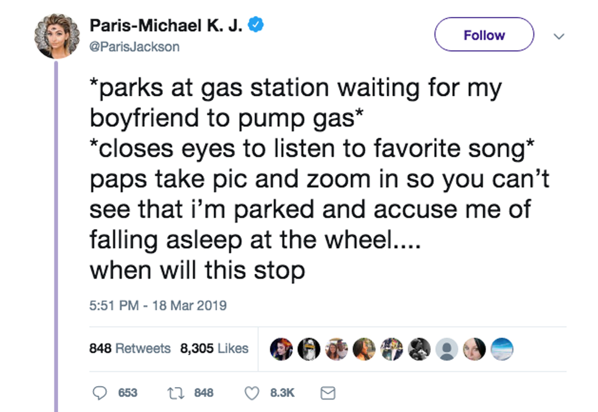 Paris Jackson mental health tweet, part one