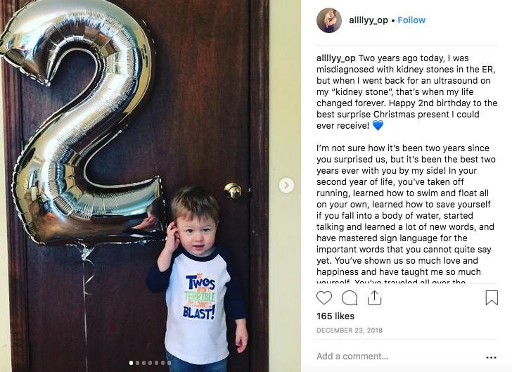 two year old oliver opfer on his birthday