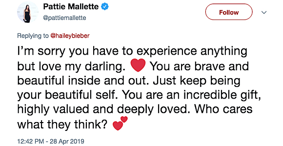 Justin Bieber's mom sends love to Hailey
