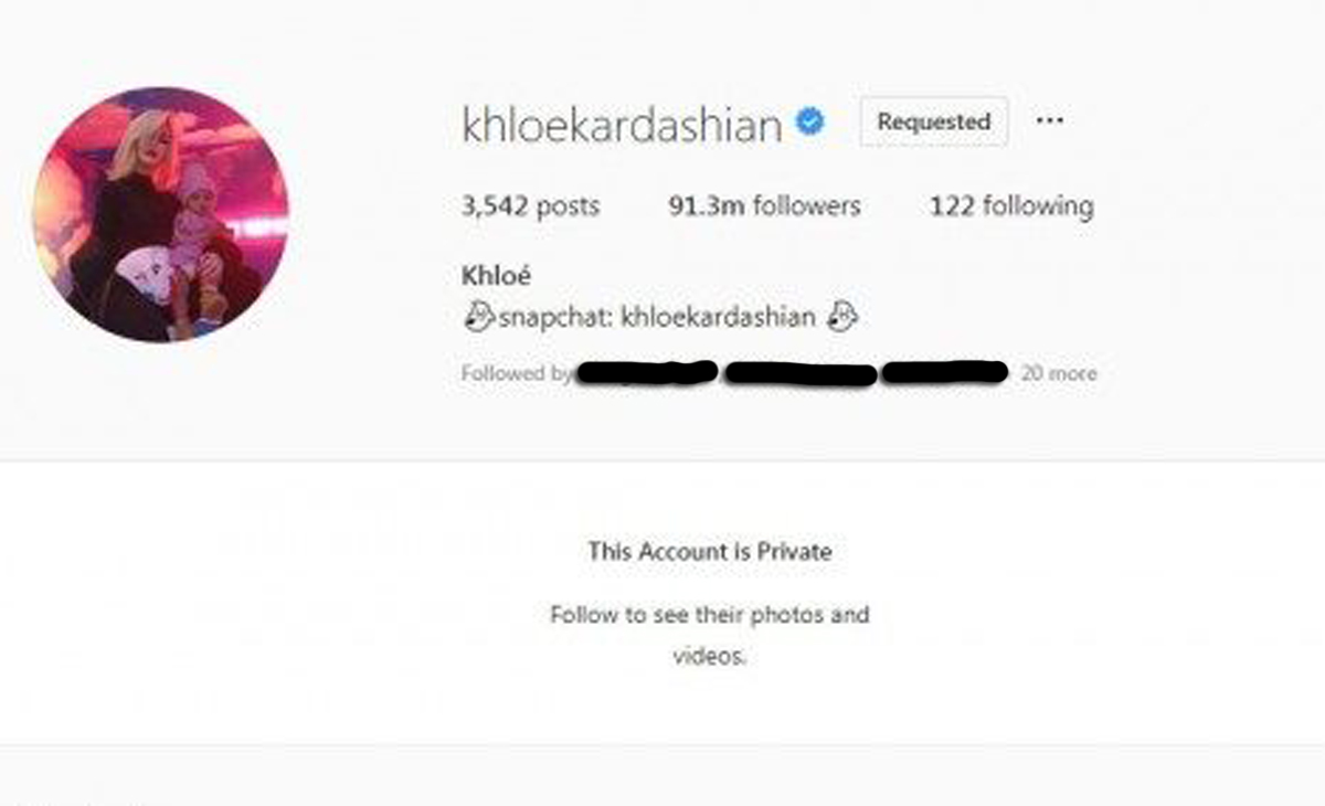 khloe kardashian s private instagram page - private instagram more followers