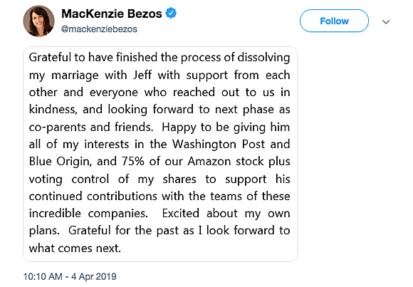 Mackenzie Bezos divorce twitter final