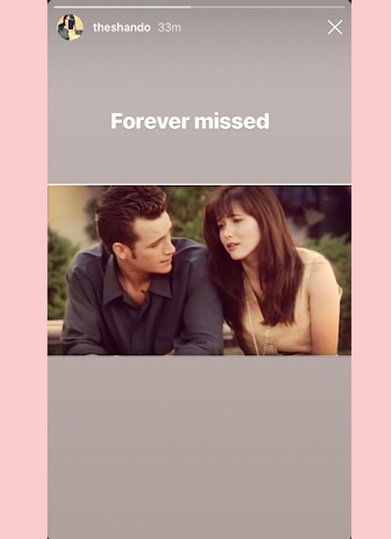 shannen doherty shares a photo with luke perry