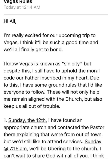 wild list of demands from bachelorette party guest in vegas