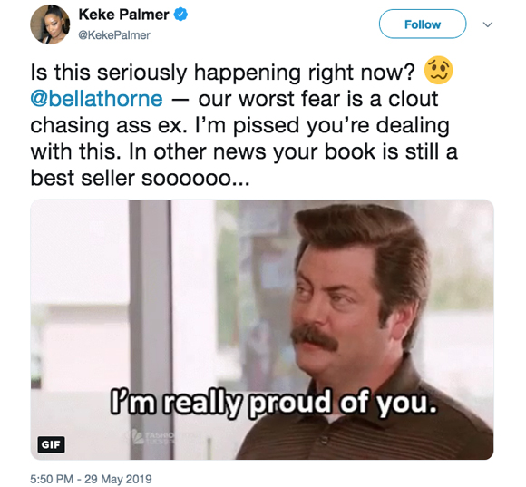 Keke Palmer defends Bella Thorne