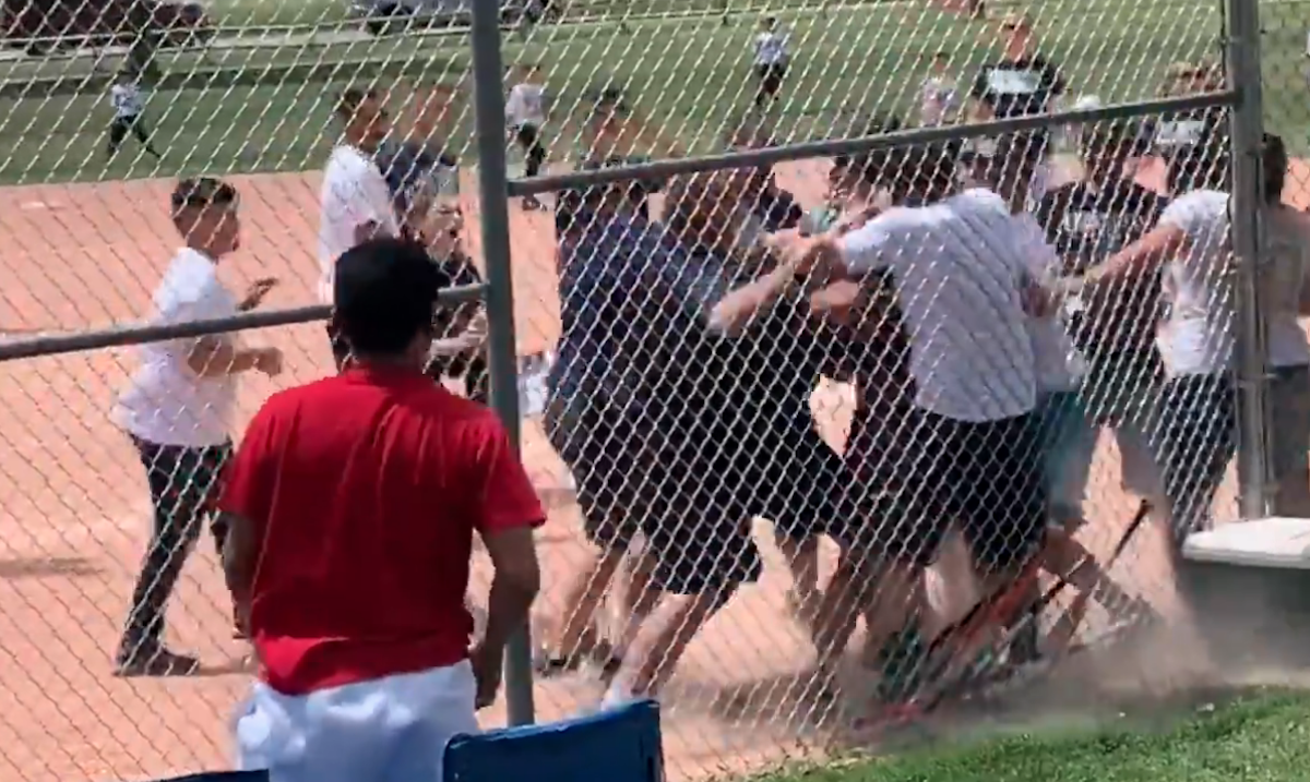Massive baseball brawl caught on video!