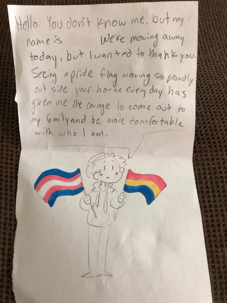child's note to gay couple about coming out