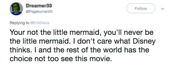 Twitter reacts to Little Mermaid casting