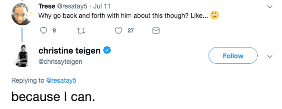 Chrissy Teigen calls out trolls