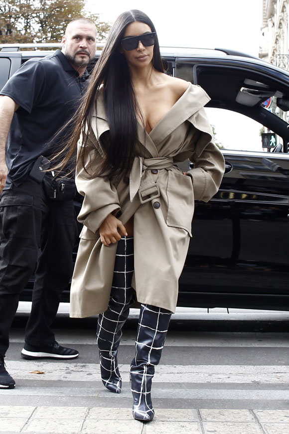 Kim Kardashian in Paris during Fashion Week.