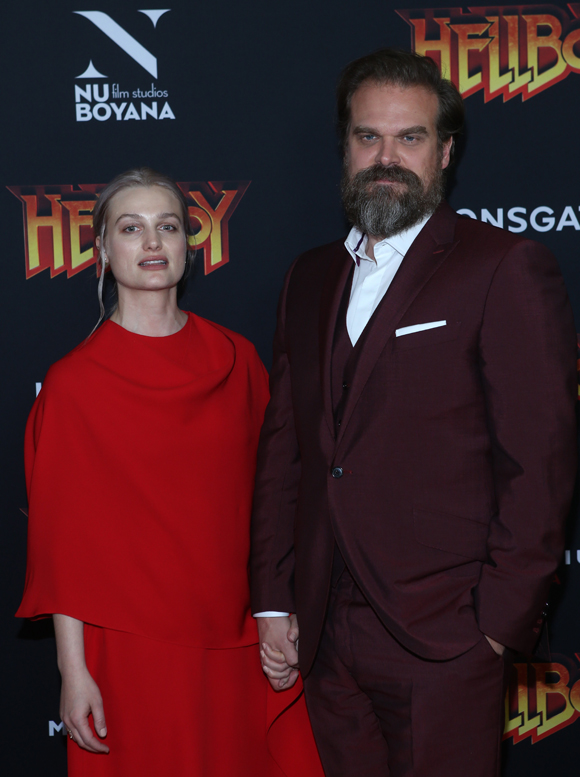 David Harbour and ex Alison Sudol in April 2019