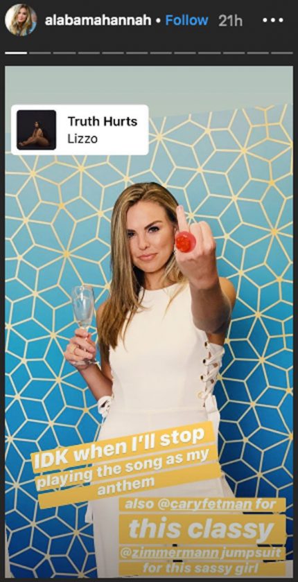 Hannah posts a shady message about Jed.