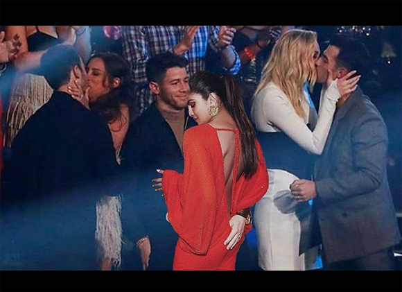 Priyanka Chopra Nick Jonas Brothers VMA Fifth Wheel Photo