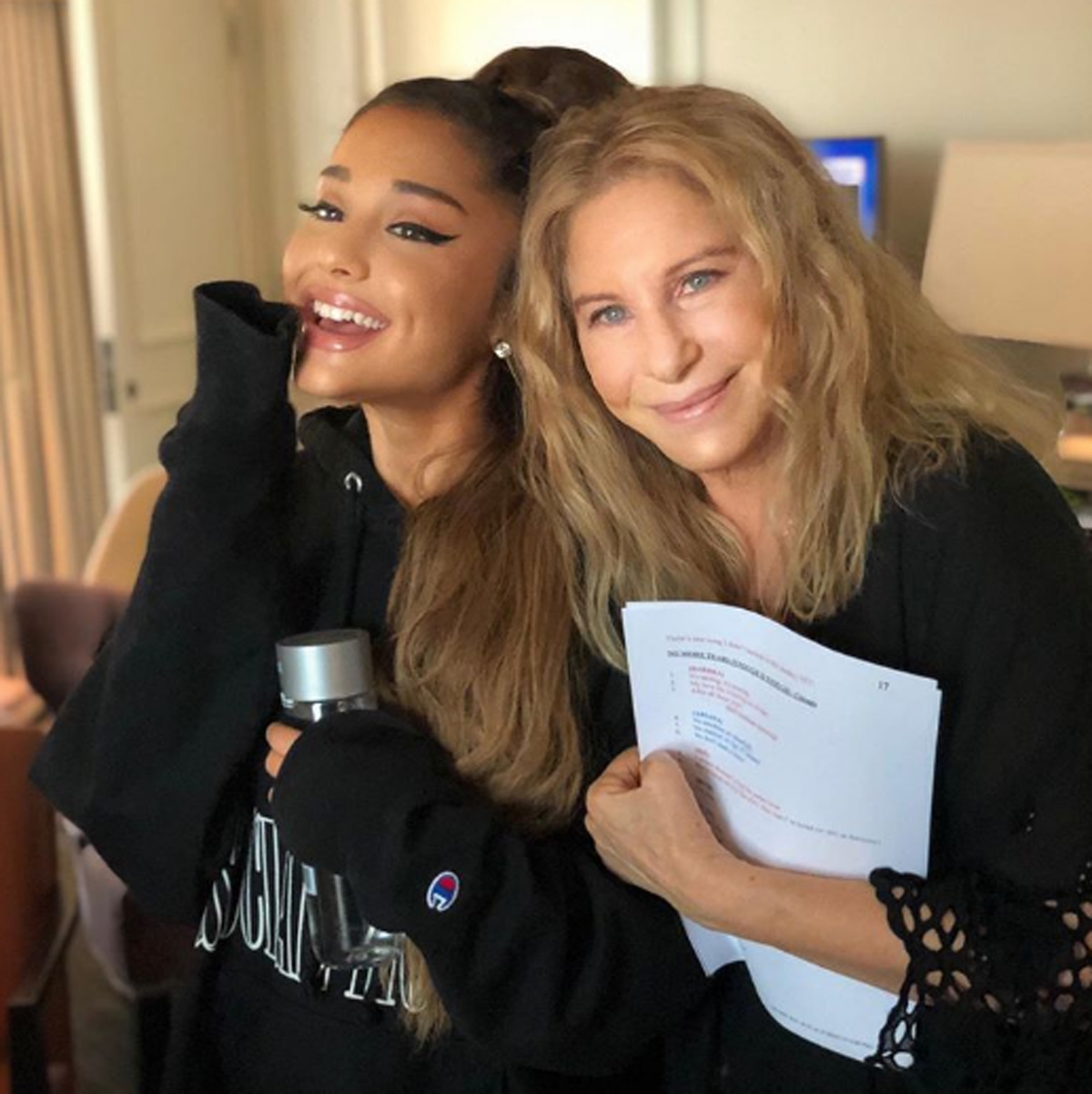 Ariana Grande performs with Barbra Streisand