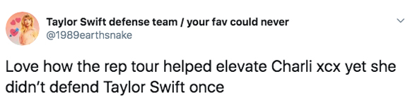 Taylor Swift fans slam Charli XCX