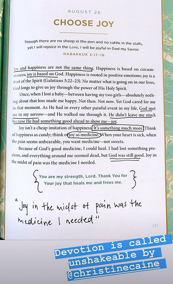 A devotion from Christine Caine's book.