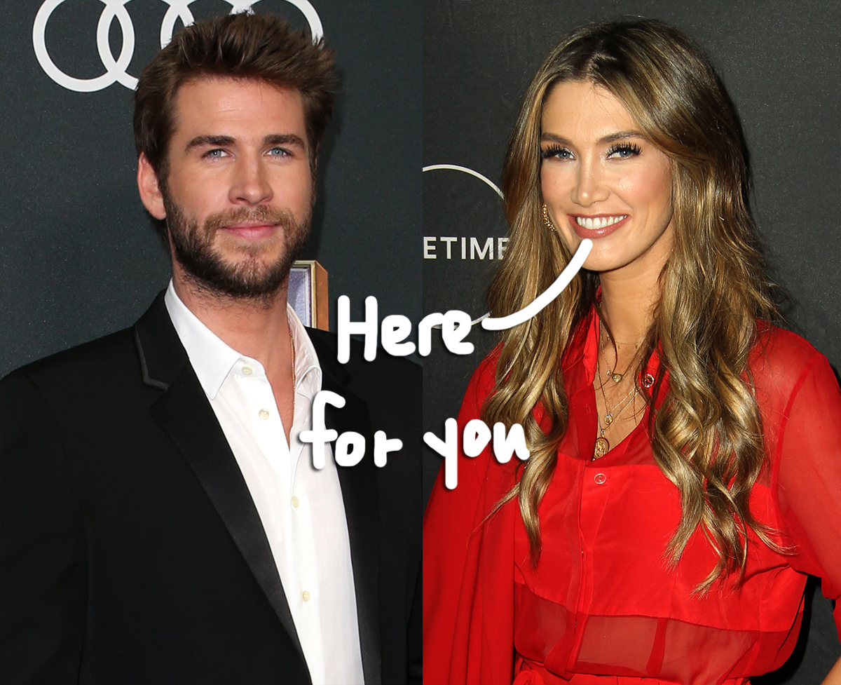 Liam Hemsworth hanging out with singer Delta Goodrem.
