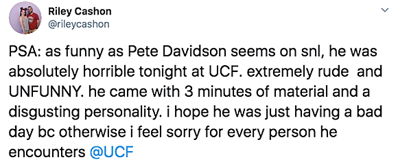 UCF reacts to Pete Davidson's uncomfortable performance.