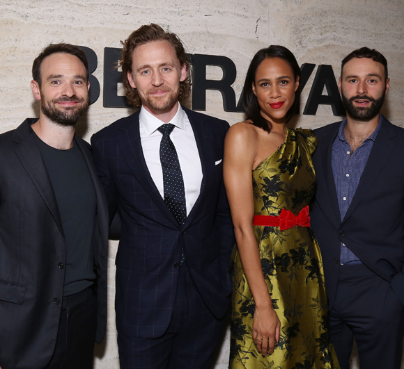 Tom Hiddleston with Zawe Ashton along with Charlie Cox and Eddie Arnold