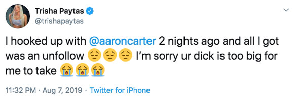 Are Aaron Carter & YouTuber Trisha Paytas Dating?? 