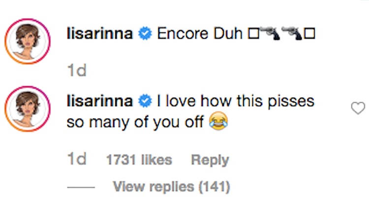 Lisa Rinna Dancing Instagram Comments 