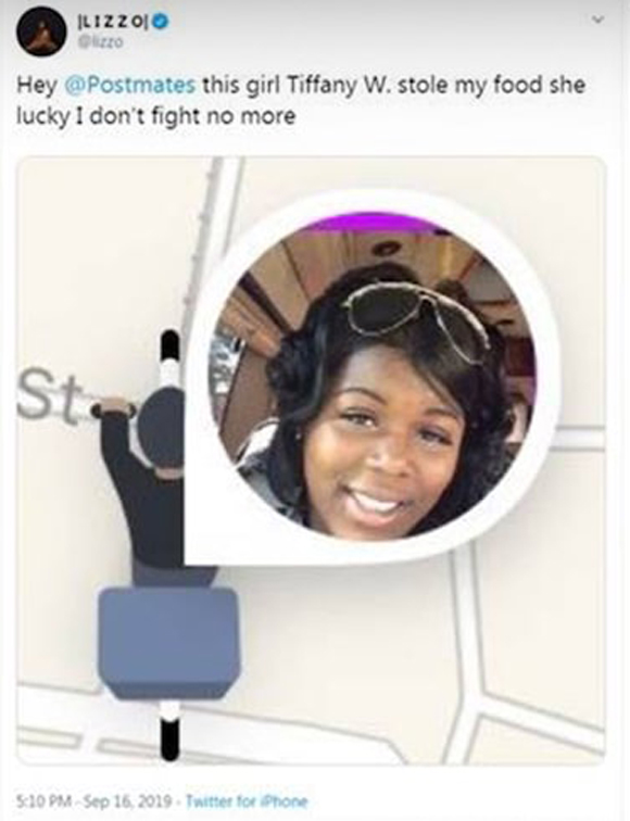 Lizzo calls out postdates driver