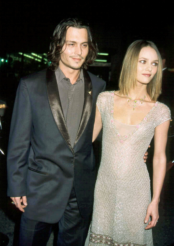 Johnny Depp and Vanessa Paradis at the premiere of Sleepy Hollow in 1999