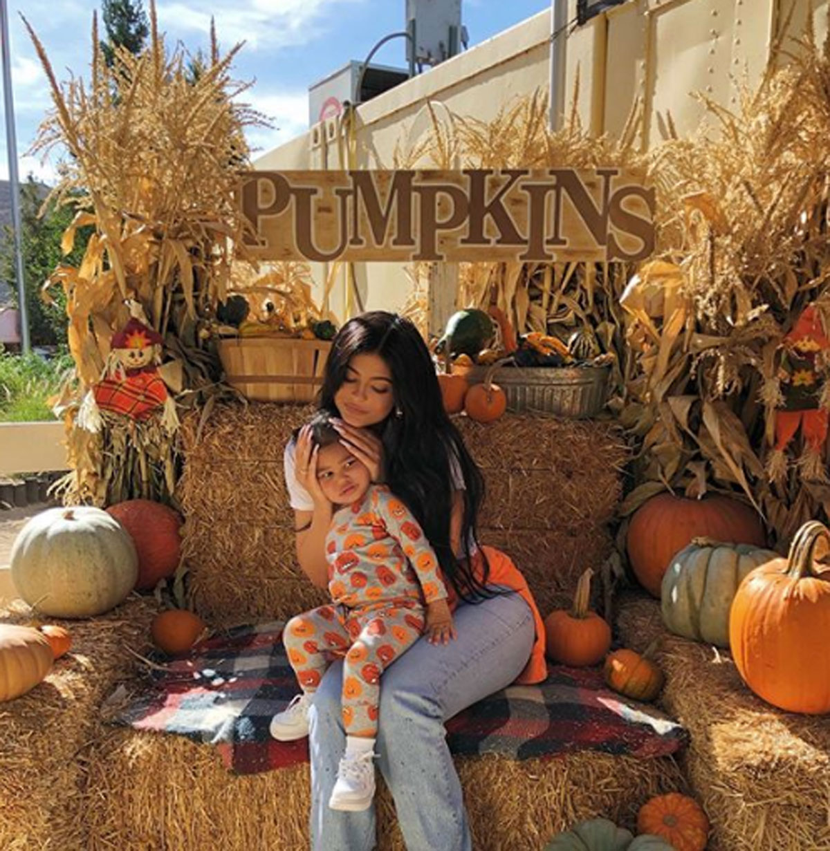 Kylie Jenner and Stormi at the pumpkin patch