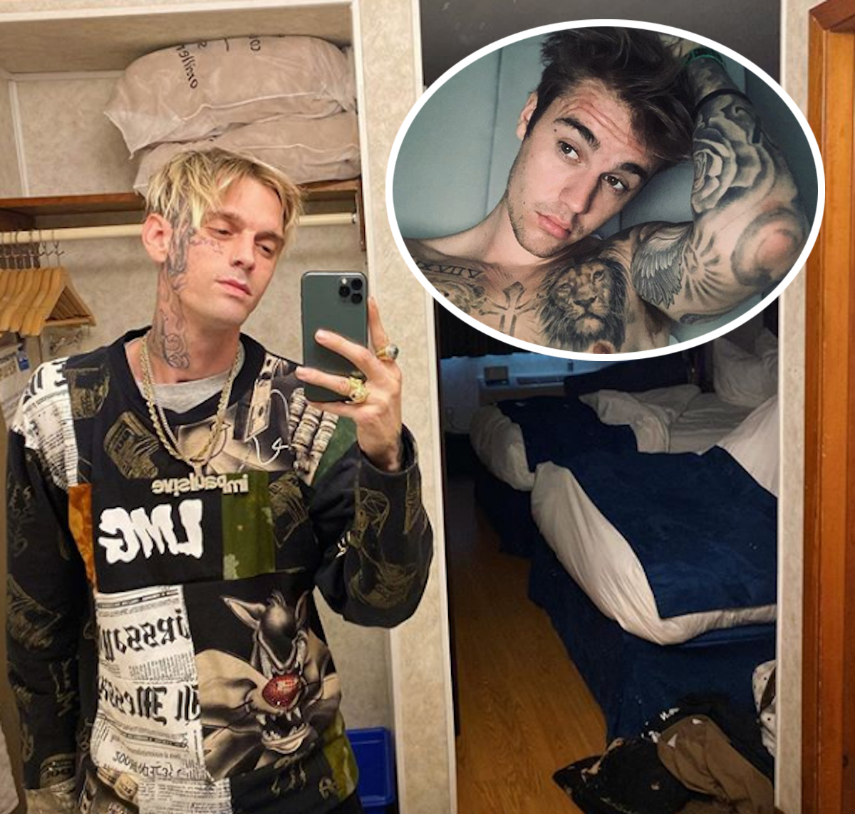 Aaron Carter Debuts Massive Face Tattoo Says Hes Fine