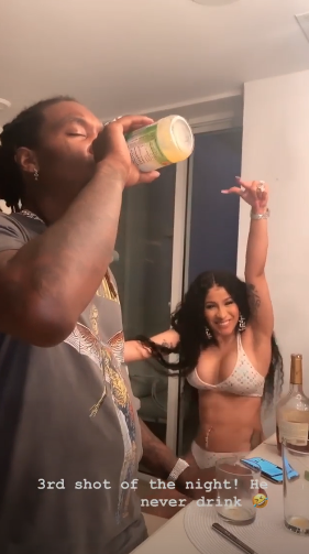 Cardi B Dances on TikTok in Sweats & Sports Bra With Hennessy Carolina