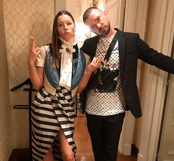 Justin Timberlake and Jessica Biel being adorable together in early October Instagram