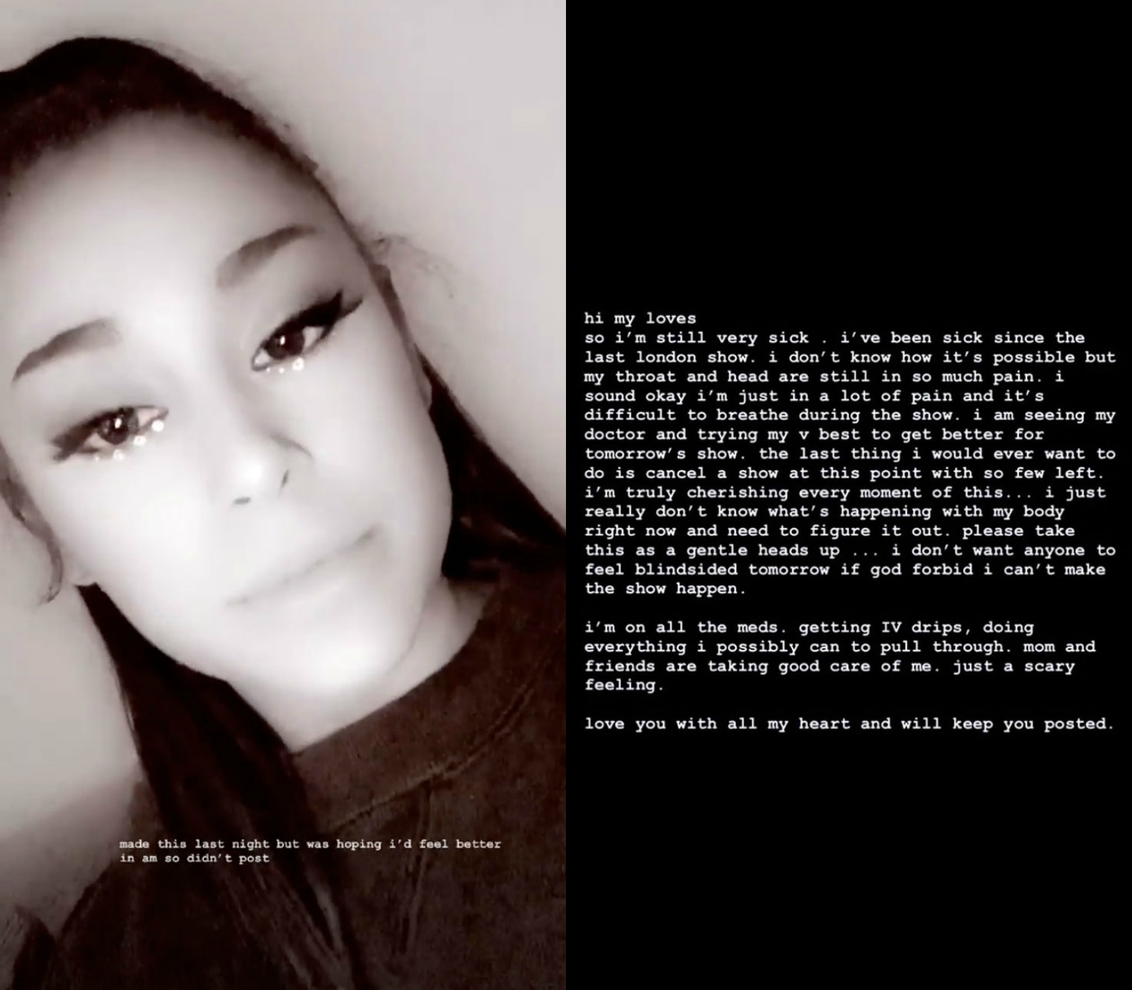 Ariana Grande Blowjob - Ariana Grande Is 'Very Sick' On Tour & Gives A 'Gentle Heads Up' To Fans  About Potential Cancellation! - CelebrityTalker.com