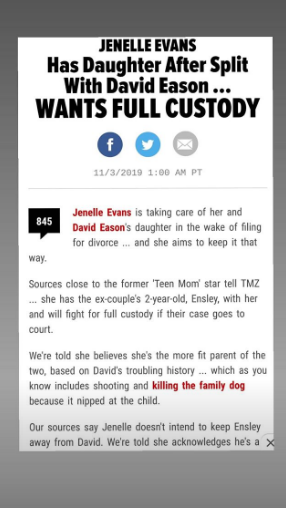 david eason sounds off on jenelle via instagram stories