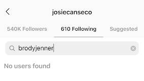 josie canseco does not follow brody jenner